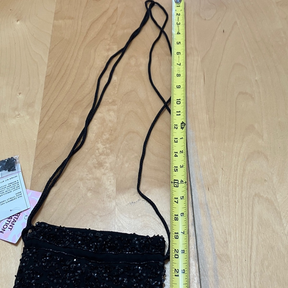 Newport‎ News Black Beaded Mini Evening Bag Vintage NWT - Picture 6 of 9